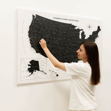Load image into Gallery viewer, Wooden Canvas USA Map - Onyx