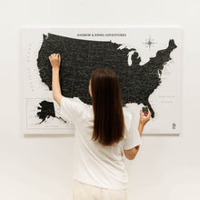 Load image into Gallery viewer, Wooden Canvas USA Map - Onyx