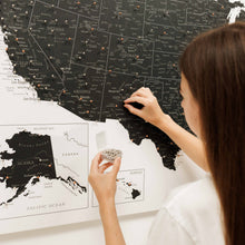 Load image into Gallery viewer, Wooden Canvas USA Map - Onyx
