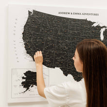Load image into Gallery viewer, Wooden Canvas USA Map - Onyx