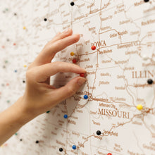 Load image into Gallery viewer, Wooden Canvas USA Map - Beige