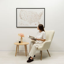 Load image into Gallery viewer, Wooden Canvas USA Map - Beige