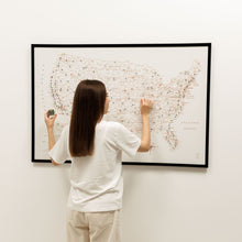 Load image into Gallery viewer, Wooden Canvas USA Map - Beige