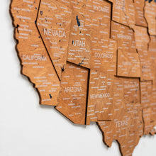Load image into Gallery viewer, Wooden 3d Map of USA - Oak