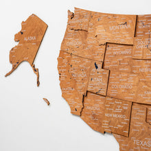 Load image into Gallery viewer, Wooden 3d Map of USA - Oak