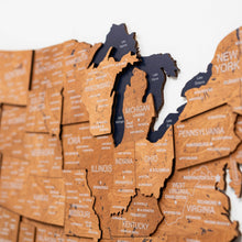 Load image into Gallery viewer, Wooden 3d Map of USA - Oak