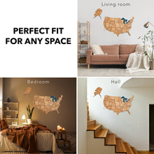 Load image into Gallery viewer, Wooden 3d Map of USA - Oak