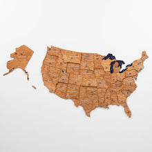 Load image into Gallery viewer, Wooden 3d Map of USA - Oak