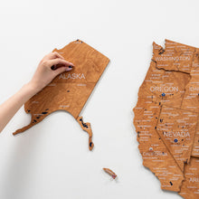 Load image into Gallery viewer, Wooden 3d Map of USA - Oak
