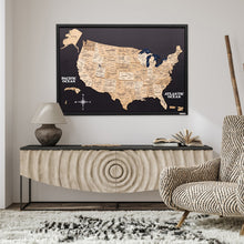 Load image into Gallery viewer, 3D Wooden USA Map on Board Gold