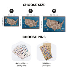 Load image into Gallery viewer, 3D Wooden USA Map on Board - Terra