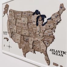 Load image into Gallery viewer, 3D Wooden USA Map on Board - Terra