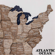 Load image into Gallery viewer, 3D Wooden USA Map on Board - Terra
