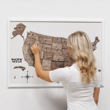 Load image into Gallery viewer, 3D Wooden USA Map on Board - Terra