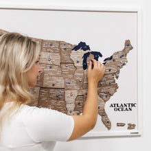 Load image into Gallery viewer, 3D Wooden USA Map on Board - Terra
