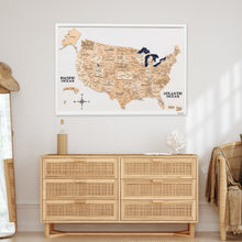 Load image into Gallery viewer, 3D Wooden USA Map on Board Gold