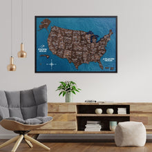 Load image into Gallery viewer, 3D Wooden USA Map on Board Dark Walnut