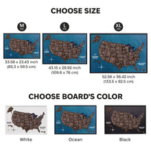 Load image into Gallery viewer, 3D Wooden USA Map on Board Dark Walnut