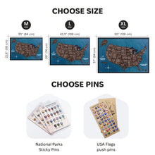 Load image into Gallery viewer, 3D Wooden USA Map on Board Dark Walnut