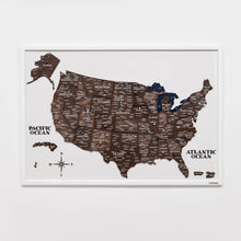 Load image into Gallery viewer, 3D Wooden USA Map on Board Dark Walnut