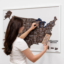 Load image into Gallery viewer, 3D Wooden USA Map on Board Dark Walnut