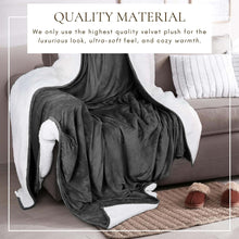 Load image into Gallery viewer, Velvet Plush Sherpa Bed Blanket - Sherpa Fleece Collection