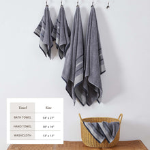 Load image into Gallery viewer, Decorative Cotton Stripe Bath Towel Set - Noelle Collection