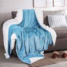 Load image into Gallery viewer, Velvet Plush Sherpa Bed Blanket - Sherpa Fleece Collection