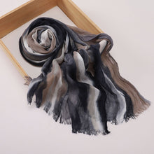 Load image into Gallery viewer, Versatile Printed Striped Pleated Shawl Hijab (MH180)
