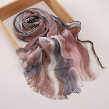 Load image into Gallery viewer, Versatile Printed Striped Pleated Shawl Hijab (MH180)