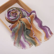 Load image into Gallery viewer, Versatile Printed Striped Pleated Shawl Hijab (MH180)