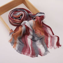 Load image into Gallery viewer, Versatile Printed Striped Pleated Shawl Hijab (MH180)