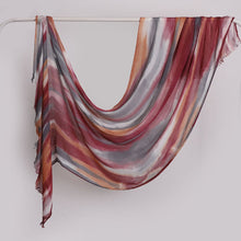 Load image into Gallery viewer, Versatile Printed Striped Pleated Shawl Hijab (MH180)