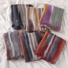 Load image into Gallery viewer, Versatile Printed Striped Pleated Shawl Hijab (MH180)
