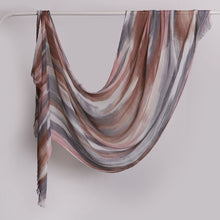Load image into Gallery viewer, Versatile Printed Striped Pleated Shawl Hijab (MH180)