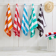 Load image into Gallery viewer, Cotton Velour Cabana Stripe Beach Towel - Novia Collection