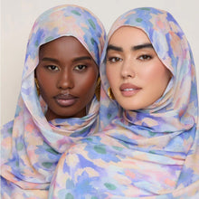 Load image into Gallery viewer, Vibrant Floral Print Scarf Hijab | Lightweight Botanical Headscarf  (MH159)