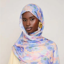 Load image into Gallery viewer, Vibrant Floral Print Scarf Hijab | Lightweight Botanical Headscarf  (MH159)