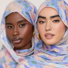 Load image into Gallery viewer, Vibrant Floral Print Scarf Hijab | Lightweight Botanical Headscarf  (MH159)