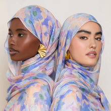 Load image into Gallery viewer, Vibrant Floral Print Scarf Hijab | Lightweight Botanical Headscarf  (MH159)
