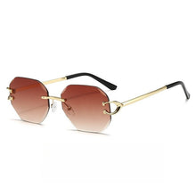 Load image into Gallery viewer, Vintage Rimless Cut Edge Sunglasses - Frameless Polygon Statement Piece (MAC266)