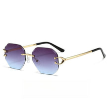 Load image into Gallery viewer, Vintage Rimless Cut Edge Sunglasses - Frameless Polygon Statement Piece (MAC266)