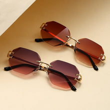 Load image into Gallery viewer, Vintage Rimless Cut Edge Sunglasses - Frameless Polygon Statement Piece (MAC266)