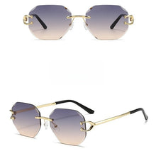 Load image into Gallery viewer, Vintage Rimless Cut Edge Sunglasses - Frameless Polygon Statement Piece (MAC266)
