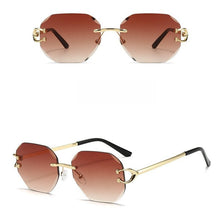 Load image into Gallery viewer, Vintage Rimless Cut Edge Sunglasses - Frameless Polygon Statement Piece (MAC266)