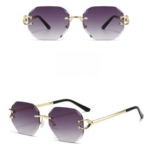 Load image into Gallery viewer, Vintage Rimless Cut Edge Sunglasses - Frameless Polygon Statement Piece (MAC266)