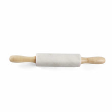 Load image into Gallery viewer, Vivace White Marble Wood Rolling Pin