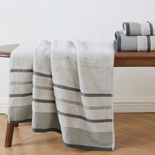 Load image into Gallery viewer, Decorative Cotton Stripe Bath Towel Set - Noelle Collection