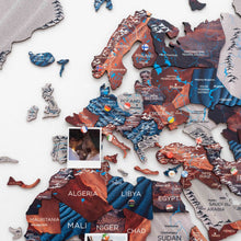Load image into Gallery viewer, 3D Wooden World Map Dune
