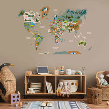 Load image into Gallery viewer, Kids World Map Khaki